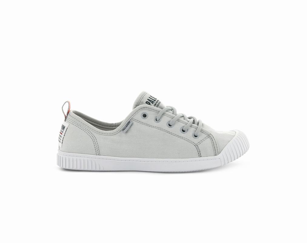 Zapatos Palladium Easy Lace Canvas Bajas Mujer - Gris ||BELY-90523||